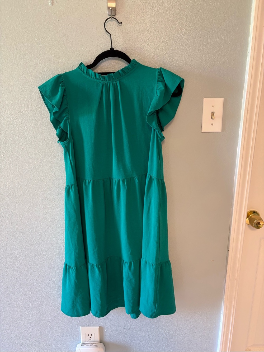 JODIFL Teal Ruffle Neck Blouse